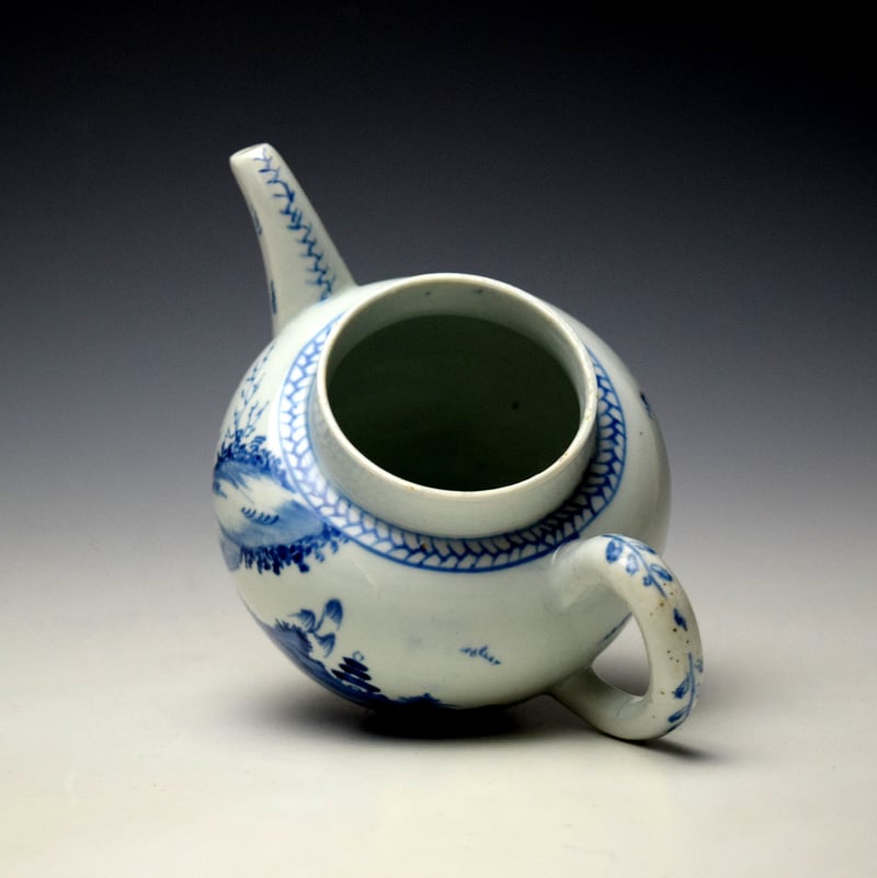 Vauxhall Hut and Rocky Mountain Pattern Small Teapot c1758-62 (7)