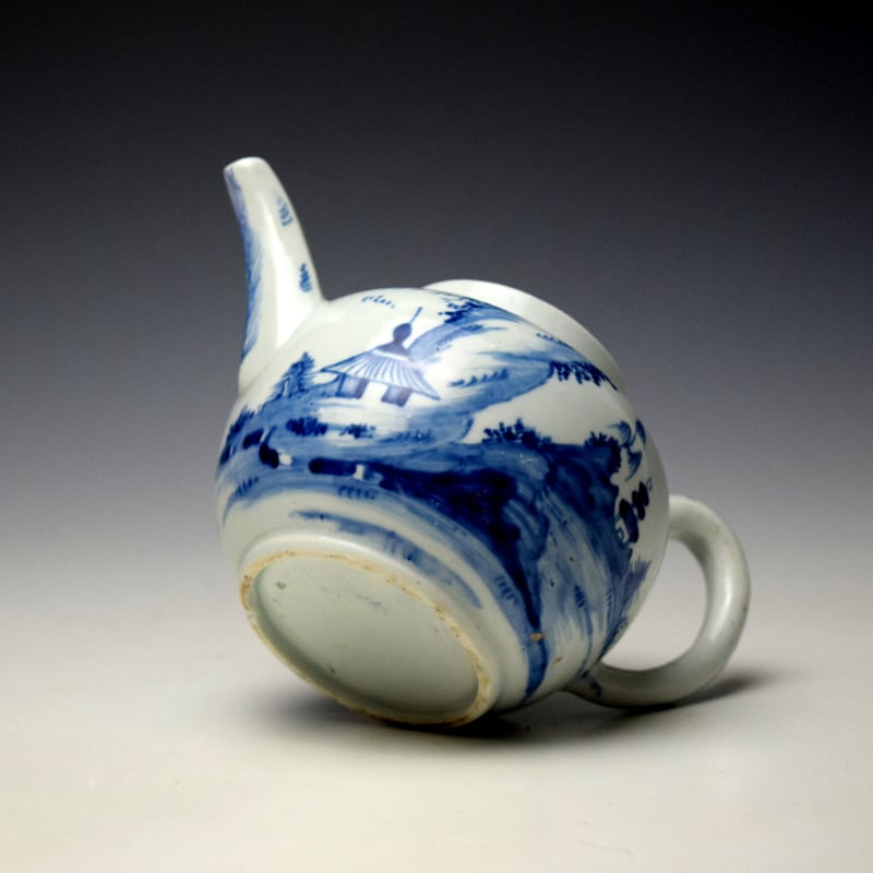 Vauxhall Hut and Rocky Mountain Pattern Small Teapot c1758-62 (8)