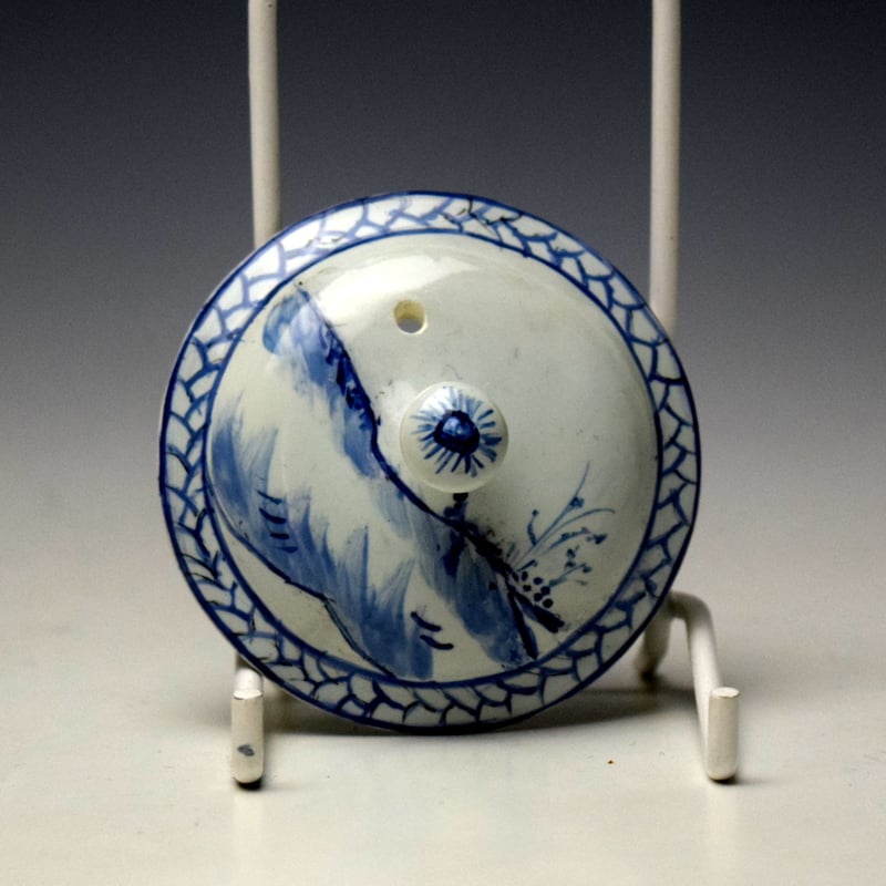 Vauxhall Hut and Rocky Mountain Pattern Small Teapot c1758-62 (9)