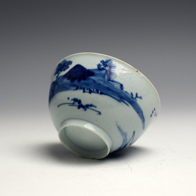 Vauxhall Island with Boat Pattern Tea Bowl and Saucer c1756-58 (2)
