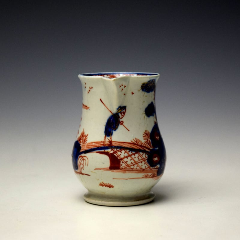 Vauxhall Man On a Bridge Pattern Sparrow Beak Jug c1760-64 (2)