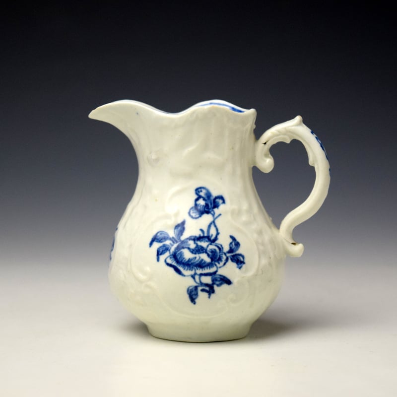Very Rare Vauxhall Moulded Floral Spray Pattern Jug c1758-60