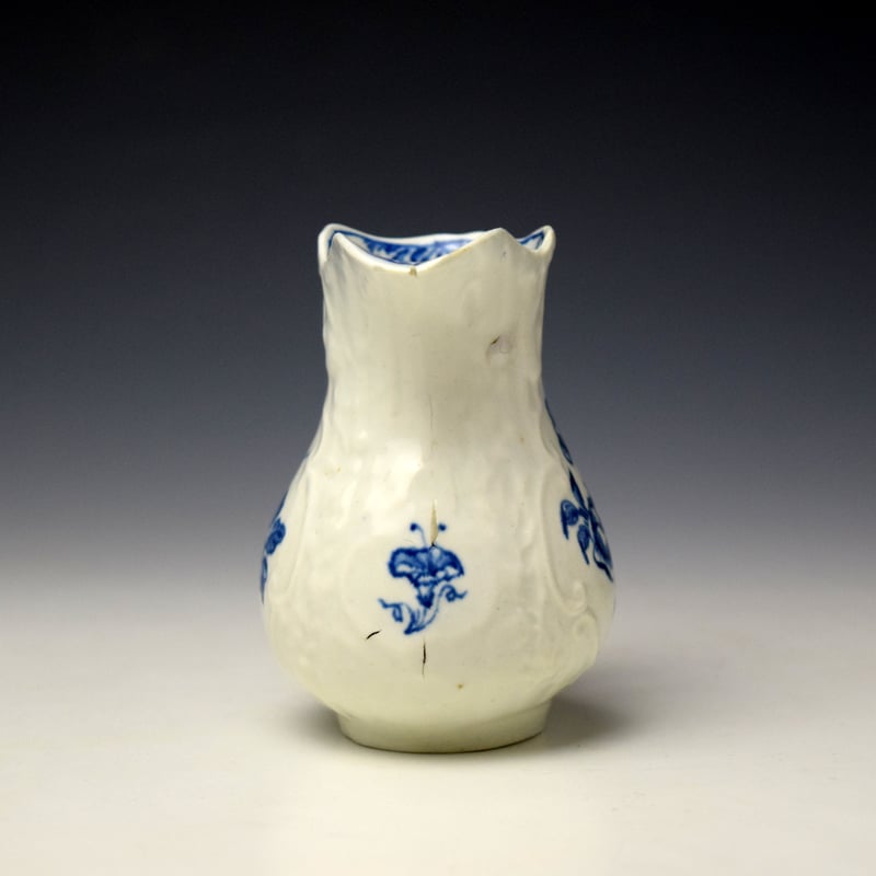 Vauxhall Moulded Floral Spray Pattern Jug c1758-60 (2)