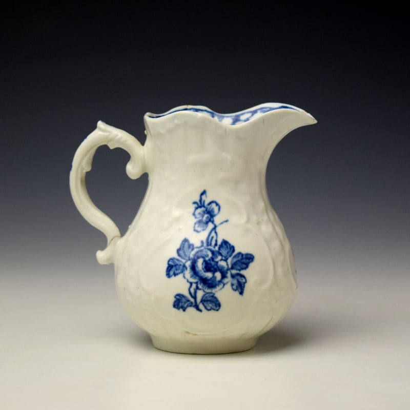 Vauxhall Moulded Floral Spray Pattern Jug c1758-60 (3)