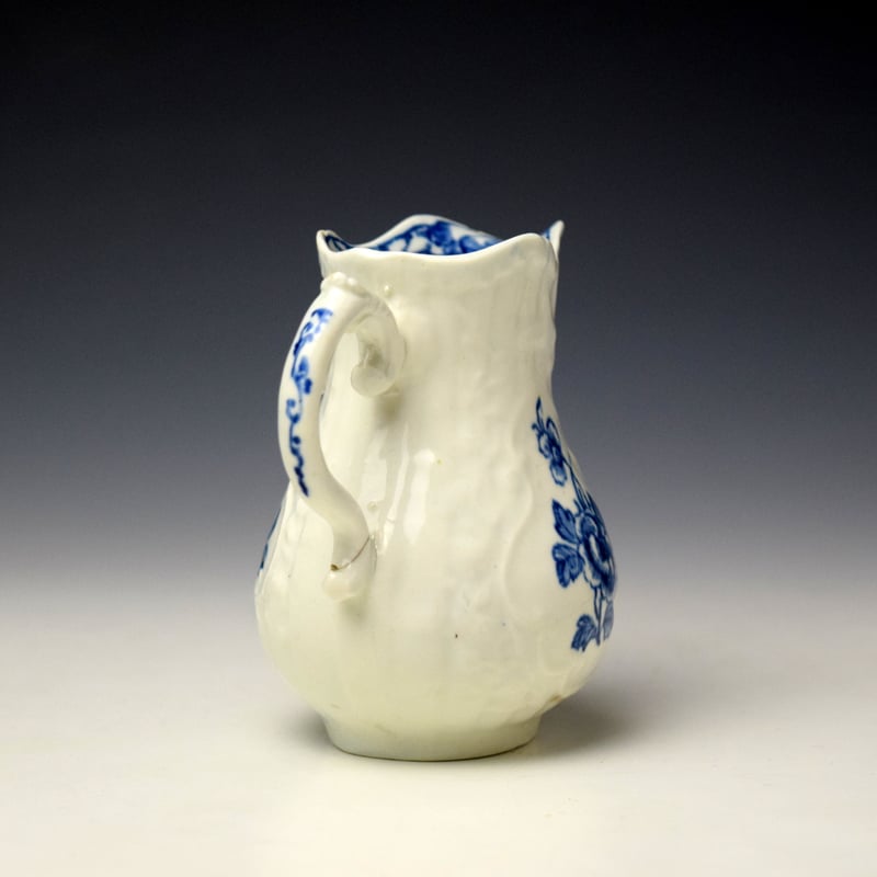 Vauxhall Moulded Floral Spray Pattern Jug c1758-60 (4)