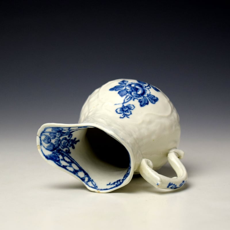 Vauxhall Moulded Floral Spray Pattern Jug c1758-60 (6)