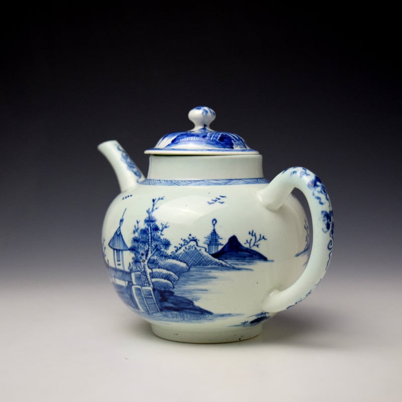 Vauxhall Pagoda And Pine Tree Pattern Teapot and Cover c1755-60 (7)