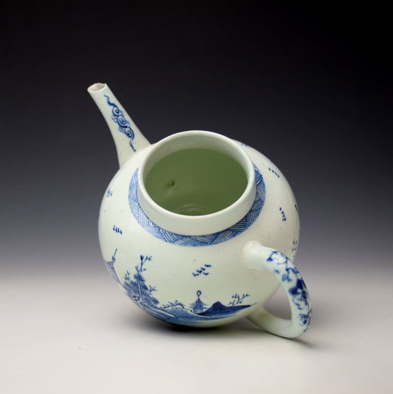 Vauxhall Pagoda And Pine Tree Pattern Teapot and Cover c1755-60 (8)