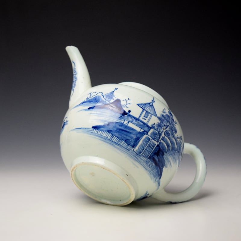 Vauxhall Pagoda And Pine Tree Pattern Teapot and Cover c1755-60 (9)