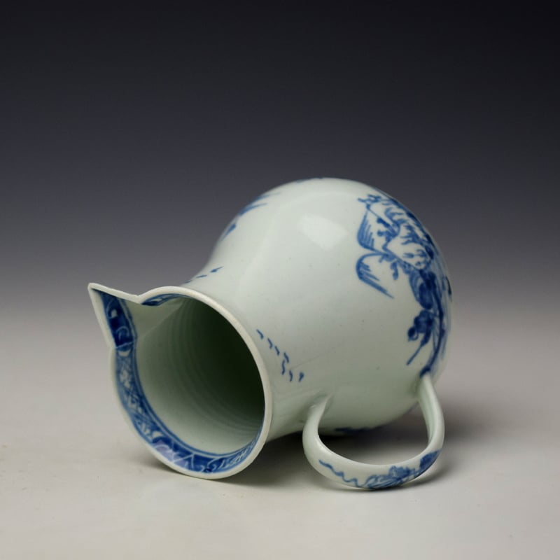 Vauxhall Pagoda Willow and Rock Pattern Sparrow Beak Jug c1756-60 (6)