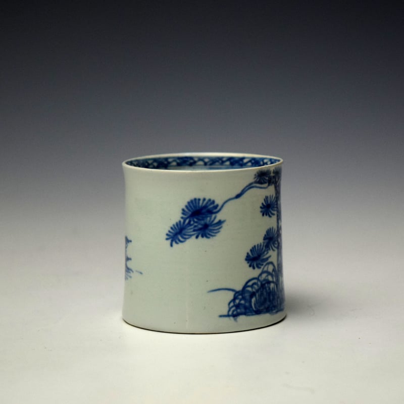 Vauxhall Pine Trees Pattern Coffee Can c1755-58 (2)