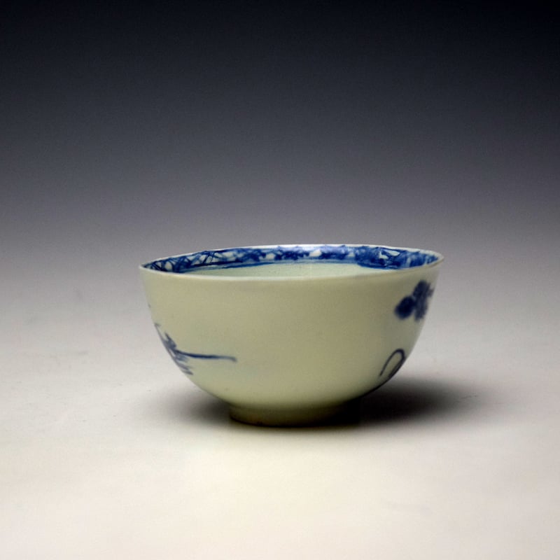 Vauxhall Pine Trees Pattern Teabowl and Saucer c1755 (3)