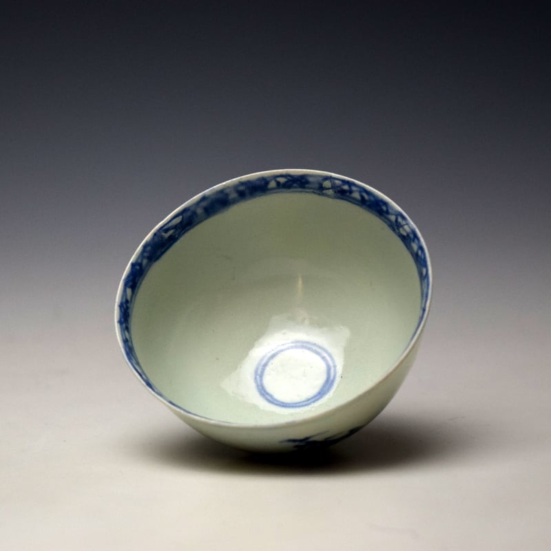 Vauxhall Pine Trees Pattern Teabowl and Saucer c1755 (6)
