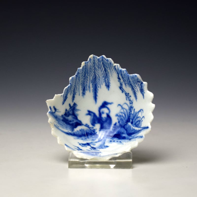 Very Rare Vauxhall Pointing Chinaman Pattern Pickle Dish c1756-60