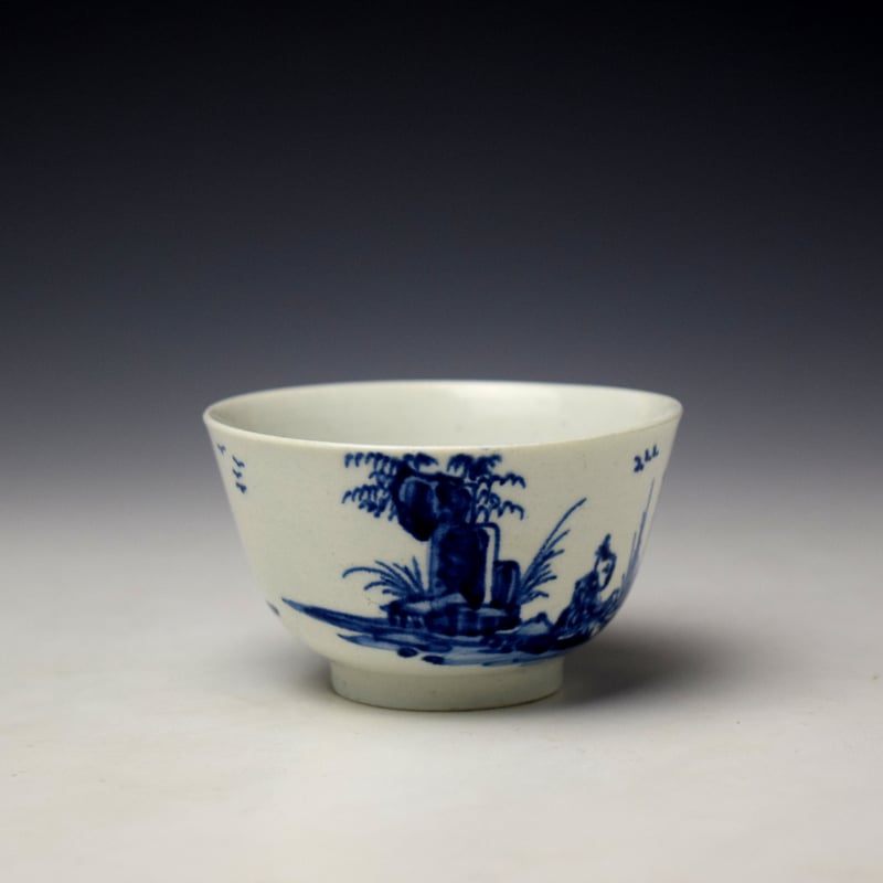 Vauxhall Two Chinaman and Fence Pattern Teabowl c1757 (2)