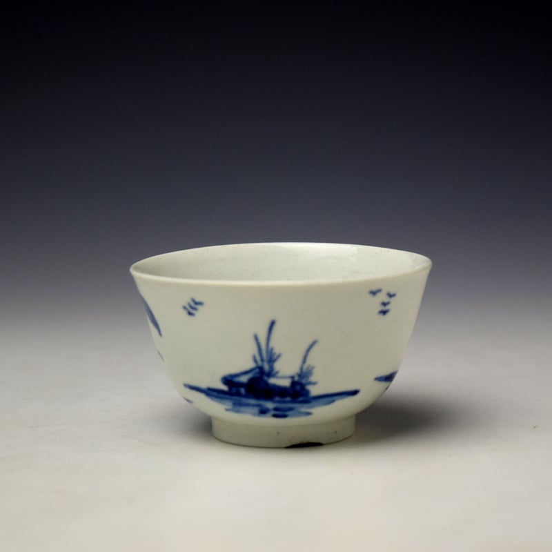Vauxhall Two Chinaman and Fence Pattern Teabowl c1757 (3)