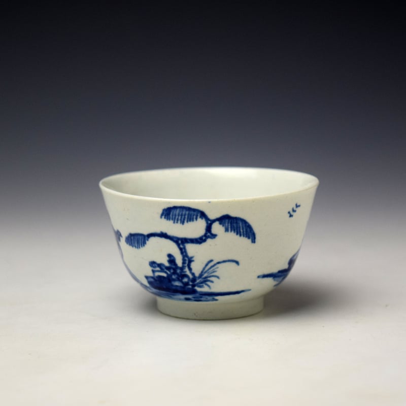 Vauxhall Two Chinaman and Fence Pattern Teabowl c1757 (4)