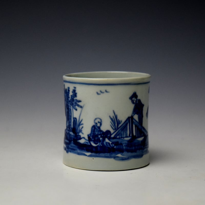 Vauxhall Two Chinamen and Triangular Fence Pattern Coffee Can c1757-62 (2)