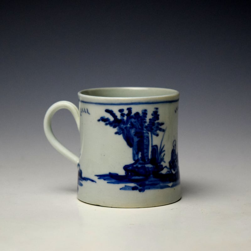 Vauxhall Two Chinamen and Triangular Fence Pattern Coffee Can c1757-62 (3)