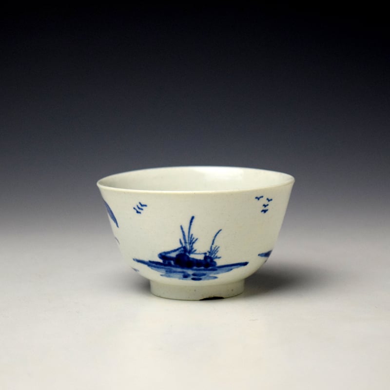 Vauxhall Two Chinamen and Triangular Fence Pattern Teabowl and Saucer c1757-62 (4)