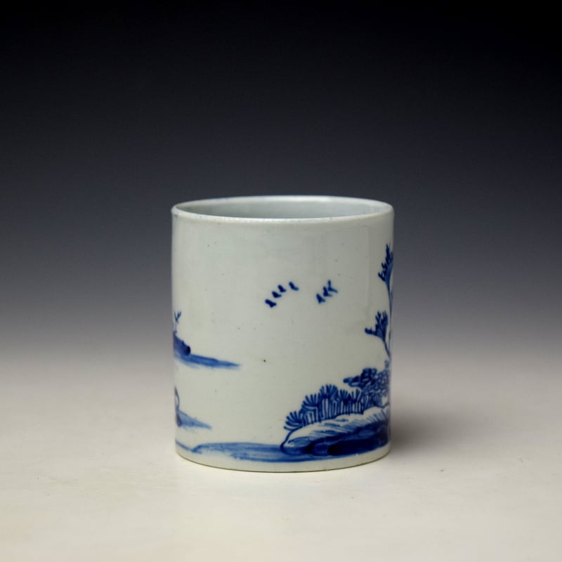 Vauxhall Two Men on a Island Pattern Coffee Can c1756-60 (2)