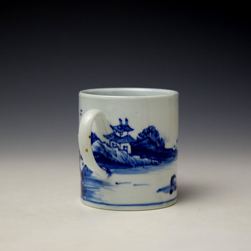Vauxhall Two Men on a Island Pattern Coffee Can c1756-60 (4)