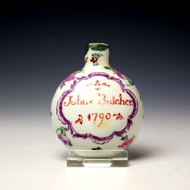 Very Rare John Butcher Miniature Flask or Scent Bottle c1790