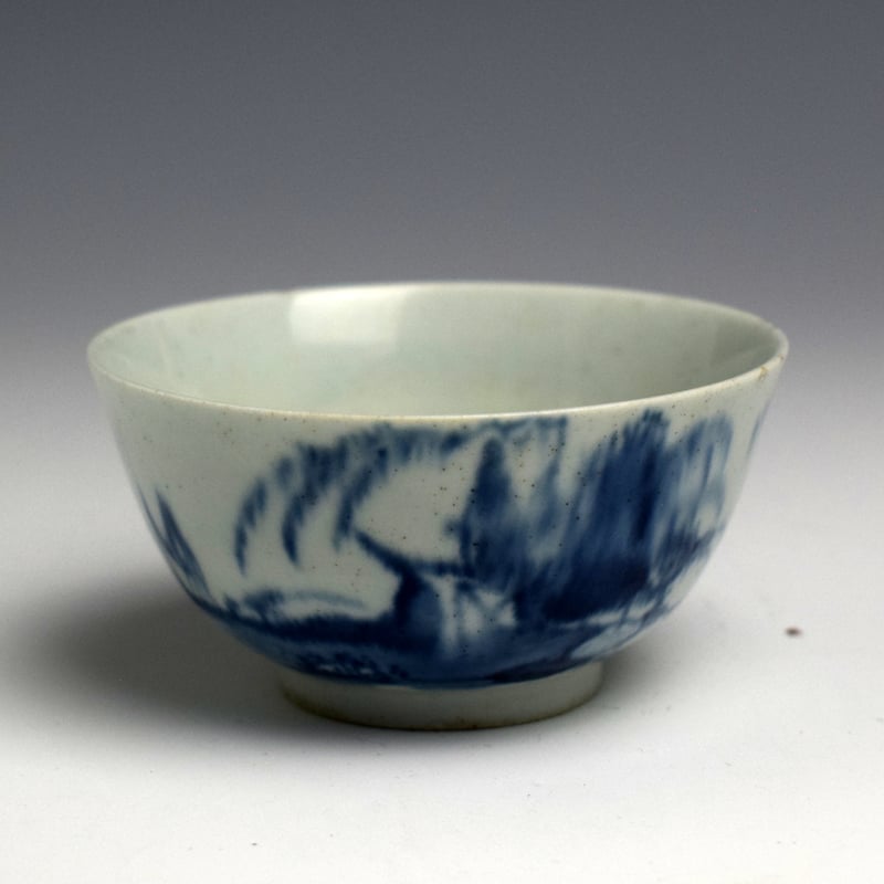 Very Rare West Pans Blue and White Teabowl c1765