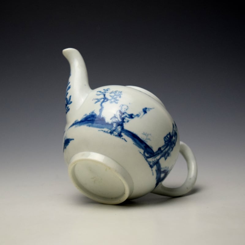 Worcester A Walk in the Garden Pattern Teapot and Cover c1755-60 (8)
