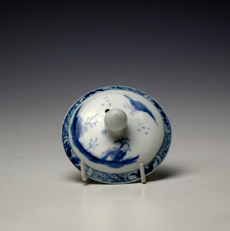 Worcester A Walk in the Garden Pattern Teapot and Cover c1755-60 (9)