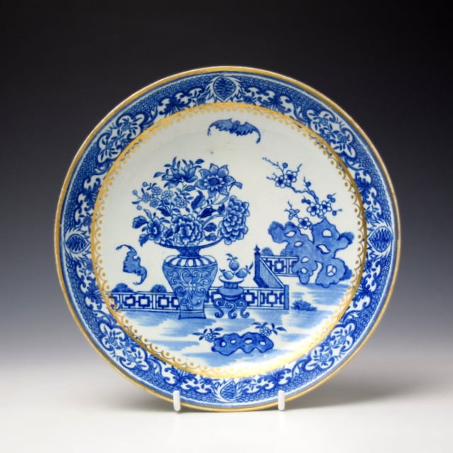 Bat Pattern 7" Saucer Dish c1780-90