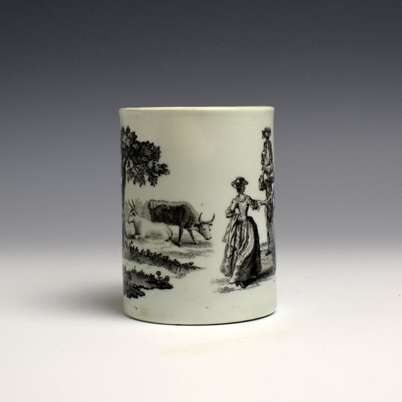 Worcester Blackprinted Small Mug c1760 (10)