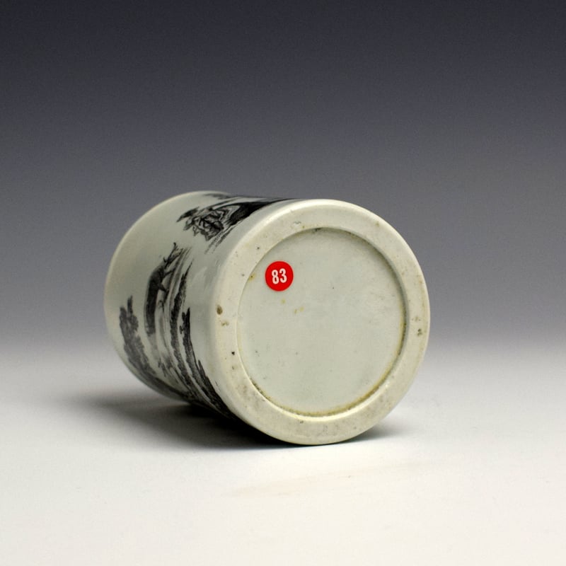 Worcester Blackprinted Small Mug c1760 (12)