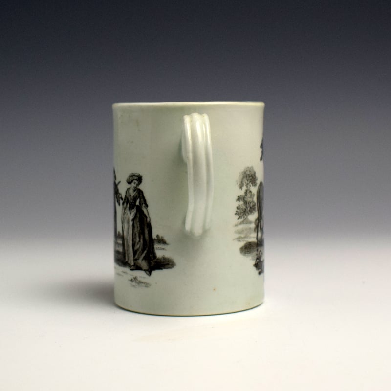 Worcester Blackprinted Small Mug c1760 (9)