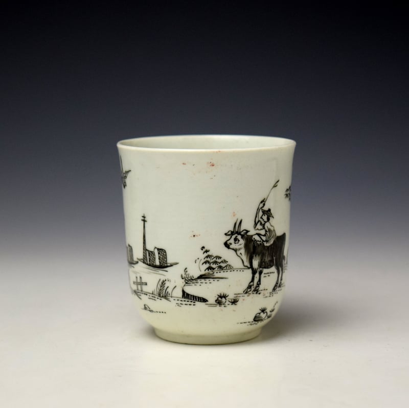 Worcester Boy On Buffalo Pattern Coffee Cup c1754-58 (2)