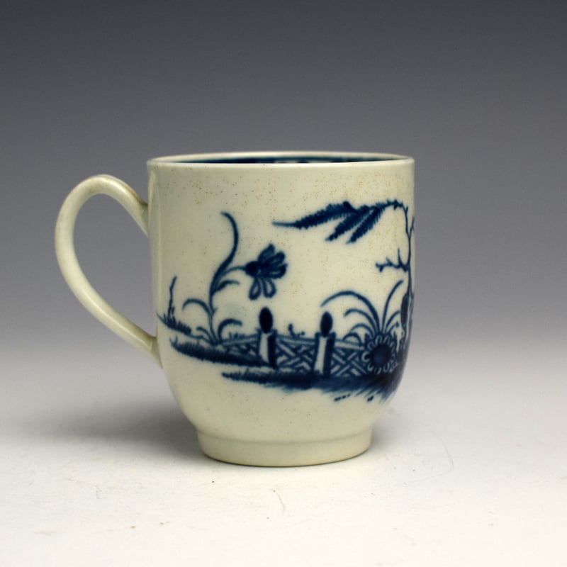 Worcester Candle Fence Pattern Coffee Cup c1765 (1)