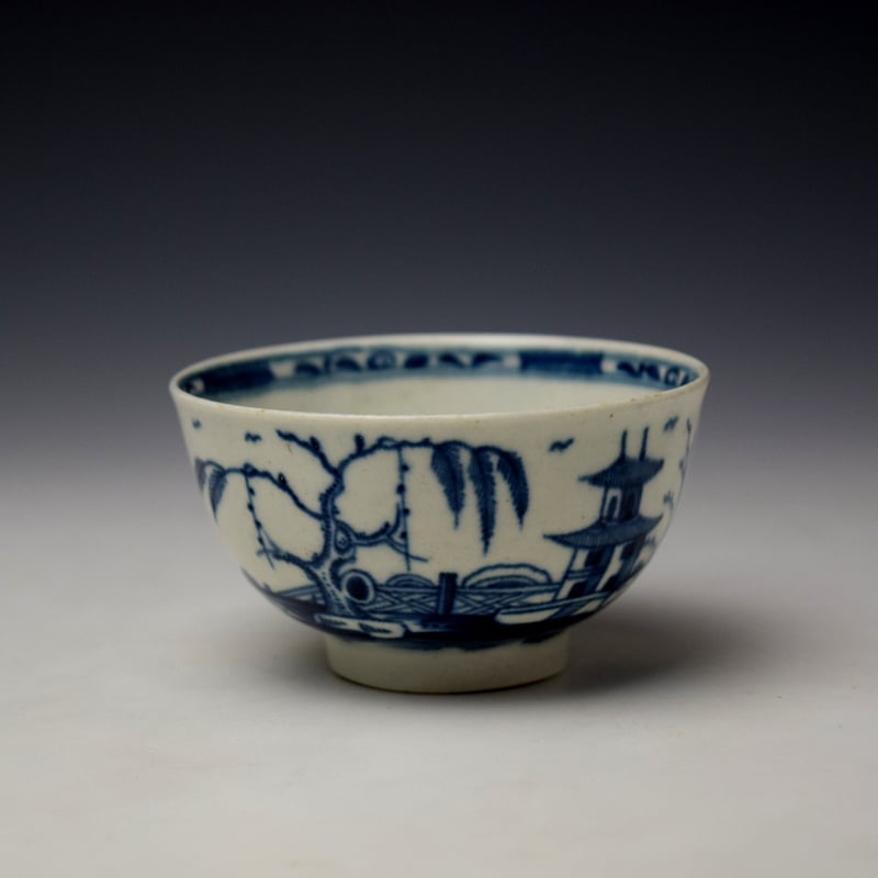 Worcester Candle Fence Pavilion Pattern Teabowl and Saucer c1770 (2)