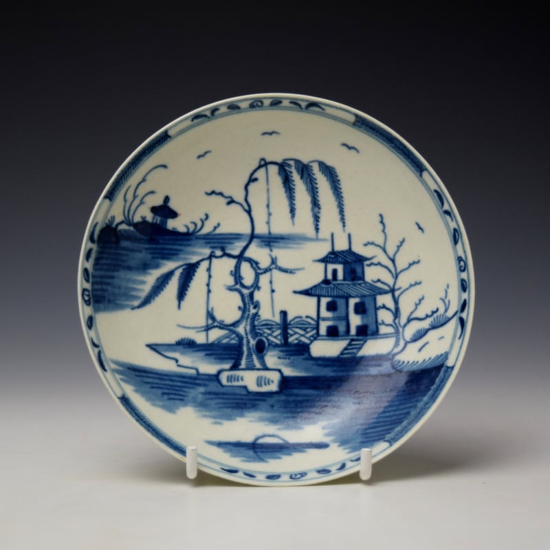 Worcester Candle Fence Pavilion Pattern Teabowl and Saucer c1770 (7)