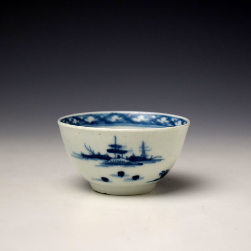 Worcester Cannonball Pattern Ball Pattern Teabowl and saucer c1755-60 (4)