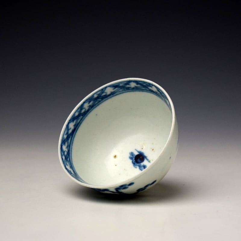 Worcester Cannonball Pattern Ball Pattern Teabowl and saucer c1755-60 (5)