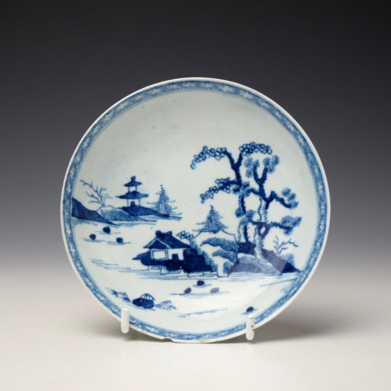 Worcester Cannonball Pattern Ball Pattern Teabowl and saucer c1755-60 (6)