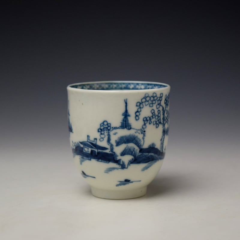 Worcester Cannonball Pattern Coffee Cup c1758-60 (2)