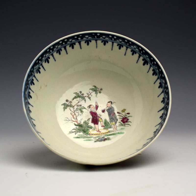 Unusual Chinese Family Pattern Slop Bowl c1765-70