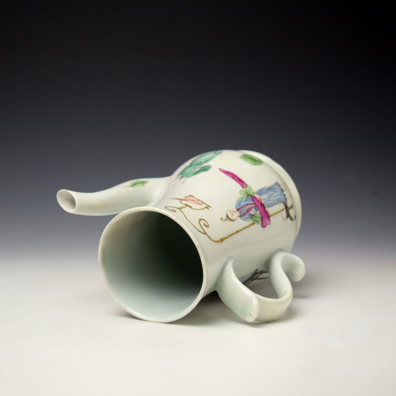Worcester Chinese Family Pattern Coffee Pot and Replacement Cover c1754-56 (8)