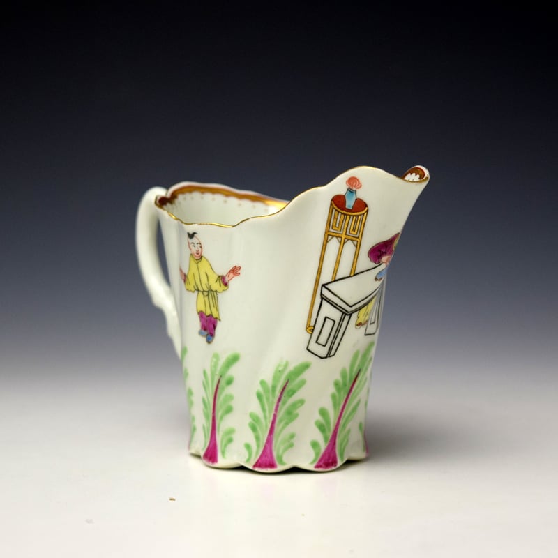 Worcester Chinese Family Tall Table Pattern High Chelsea Ewer c1770-75 (3)