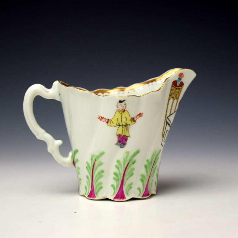 Worcester Chinese Family Tall Table Pattern High Chelsea Ewer c1770-75 (4)