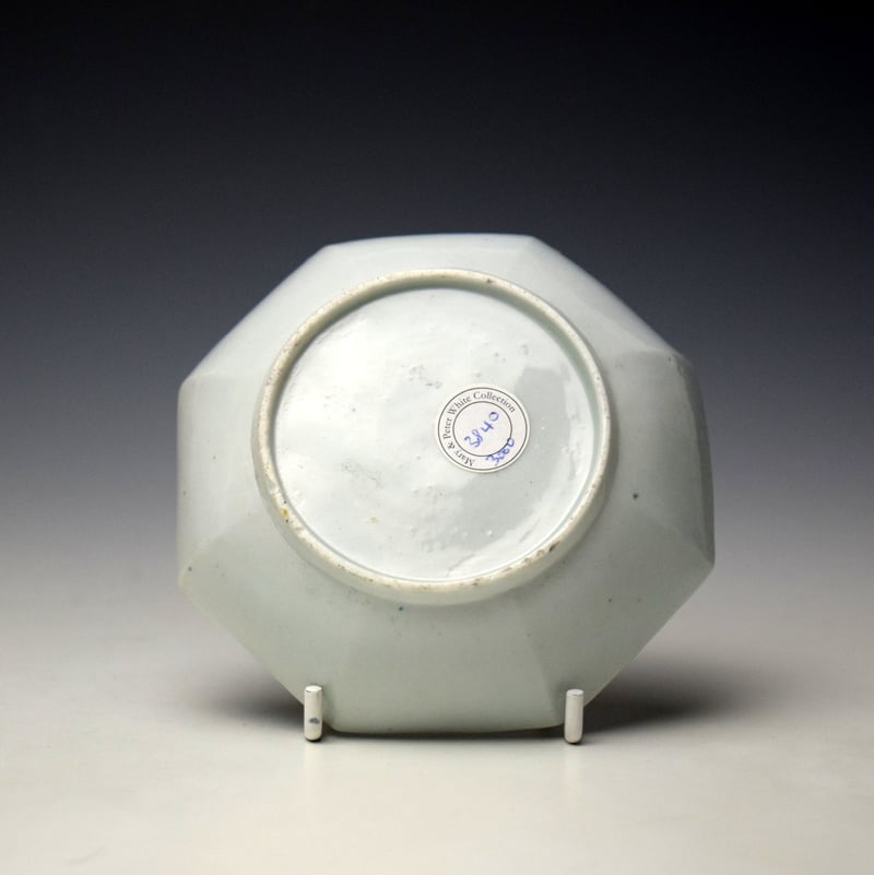 Worcester Chinese Garden Pattern Octagonal Teabowl and Saucer c1753-54 (9)