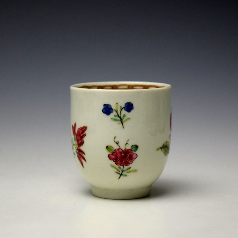 Worcester Chinese Lotus Flower Pattern Coffee Cup c1775-80 (2)
