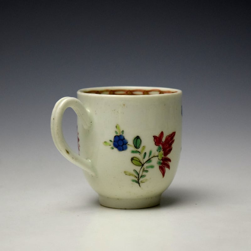 Worcester Chinese Lotus Flower Pattern Coffee Cup c1775-80 (3)