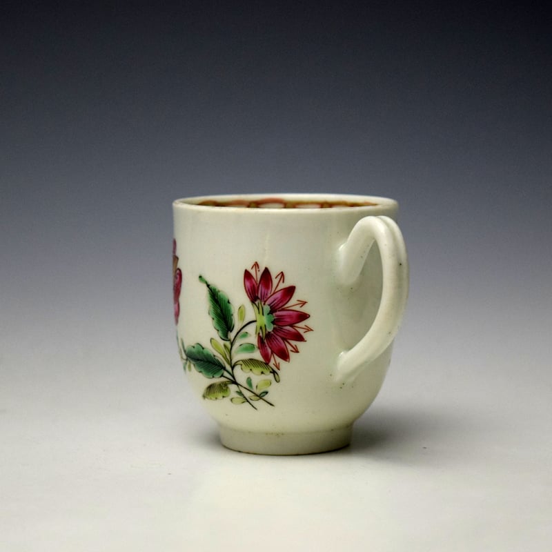Worcester Chinese Lotus Flower Pattern Coffee Cup c1775-80 (4)
